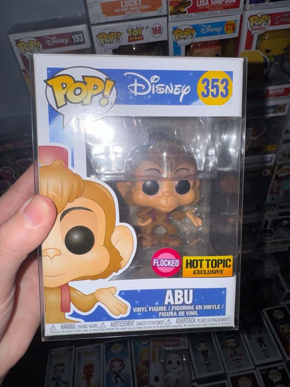 Funko Pop! Disney Aladdin Abu #353 Flocked Hot Topic Exclusive Vinyl Figure